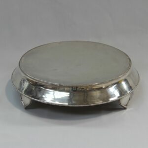 17" Silver Cake Stand - Round - Bead Pattern